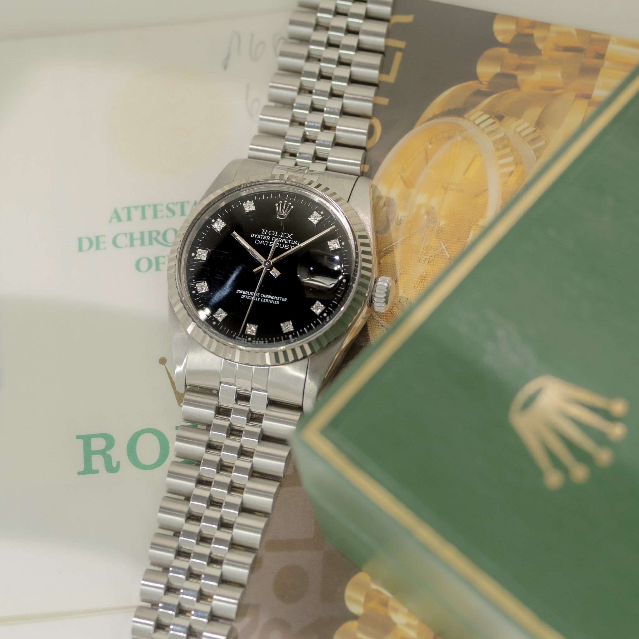 Rolex Datejust Ref. 16014 Black Factory Diamond